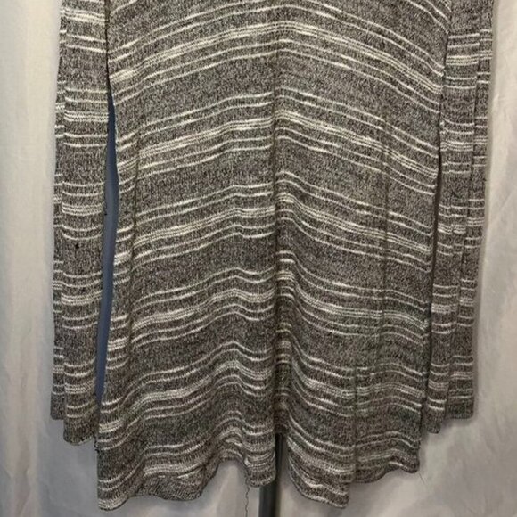 La Blanca Striped Knit Hoodie Tunic Top – Gray/White - Picture 10 of 10